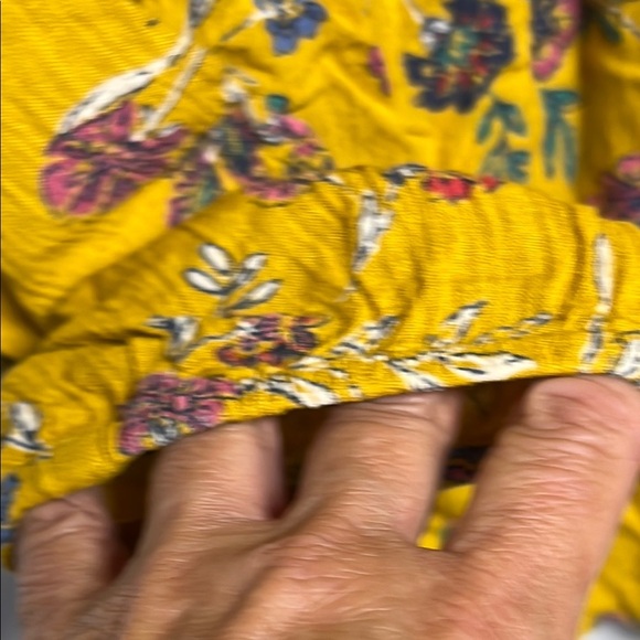 Floral Mustard Boho Women's Top - Picture 4 of 9